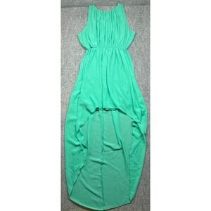 Charming Charlie Maxi Dress Womens L Lime Green Polyester Sleeveless Round Neck
